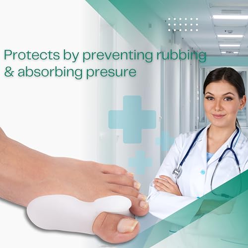 Image of Wonder Care Silicone Toe Separator For Feet Gel Pads Big Toe Corrector Bunion Straightener Yoga Stretcher Hammer Bunion White [Pair of 3-6 Pieces]