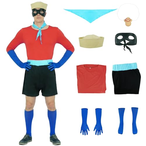 JQAKFIY Barnacle Boy Costume Mermaid Men Costumes Adult Halloween Character Cosplay Outfit Set with...