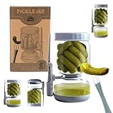 Ranji - Bote para Aceitunas y Encurtidos con Escurridor – Tarro de Cristal Reversible con Tenedor Incluido – Hermético, sin BPA, Fácil de Limpiar – Ideal para Regalo (900ml)