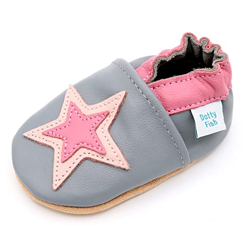 FALKE Unisex Kinder Hausschuh-Socken Catspads, Baumwolle Merinowolle, 1 Paar, Blau (Dark Marine 6170), 19-22 (1-2 Jahre) 4 Dotty Fish Weiche Babys und Kleinkinder Lederschuhe. Graue und rosa Sterne. 6-12 Monate (19 EU)