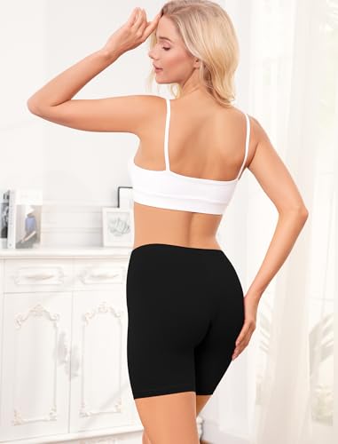 Image of voenxe Cotton Bike Shorts Women Underwear,Short for Under Dress Anti Chafe