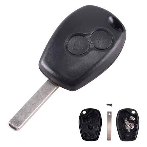 Heart Horse Coque de clé de voiture de rechange à 2 boutons compatible avec Re-nault Clio Megane Laguna Kangoo Modus Dacia Twingo