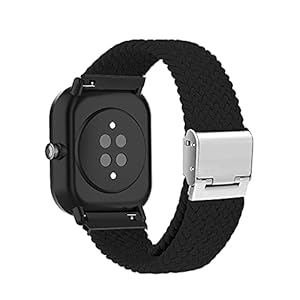 Niboow 20mm Armband für Amazfit GTR Mini/GTS 4/GTS 4 Mini/GTS 2 Mini/GTS 3/GTS 2/GTS 2e, Geflochtenes Nylon Ersatzband Armband für Amazfit Bip 3 Pro/Bip 3/Bip S/Bip U Pro/Bip S Lite – Schwarz