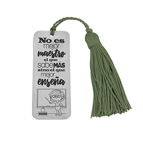 Marque-page en argent ciselé et personnalisé pour enseignant avec son pompon bourdon chic - 6