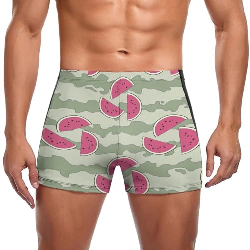 Maillot de bain pastèque homme style swimming trunks boxer taille ajustable