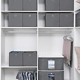 SONGMICS Aufbewahrungsboxen, 6er Set, Stoffboxen, Faltboxen aus Vliesstoff, Würfel, Aufbewahrungskörbe, für Spielzeug und Kleidung, grau RFB02G-3