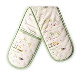 Maison d' Hermine Botanical Fresh 100% Coton Mitaines de Four Gant de Cuisine Double pour Barbecue, Cuisson, Cuisson, Micro-Ondes, Manipulation d'ustensiles Chauds, Printemps/Été (18cm x 89cm)