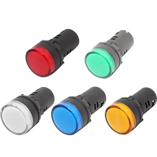 Piloto luminoso LED de 22mm y 220V blanco modelo AD16-22 para avisos visuales