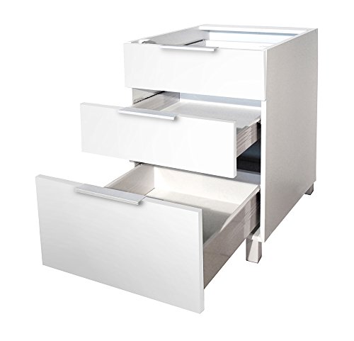 Meuble Bas 3 tiroirs – 60cm (Blanc)