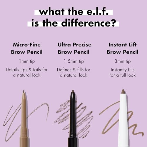 e.l.f. Micro-Fine Brow Pencil, Waterproof Brow Colour & Spoolie for Shaping Brows & Creating a Feathered Natural-Looking Finish, Vegan & Cruelty-Free, Deep Brown - Image 6