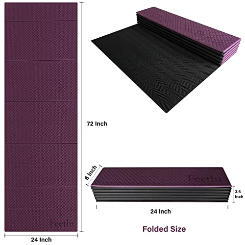 Feetlu Folding Travel Yoga Mat-1/4" Thick - Image 3