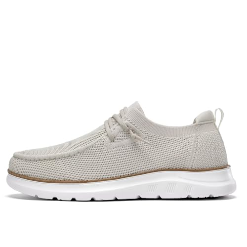 Image of Mens Boat Loafers Slip-on Casual Mesh Walking Shoes Business Oxfords Sneakers Work Lightweight Comfortable Soft Sole