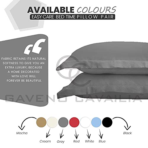 GC GAVENO CAVAILIA Envelope Closure Oxford Pillow Cases 2 Pack- 50 x 75 Hotel Quality Egyptian Cotton Pillow Cases- Luxury Bedding Soft Pillow Covers- Grey - Image 3