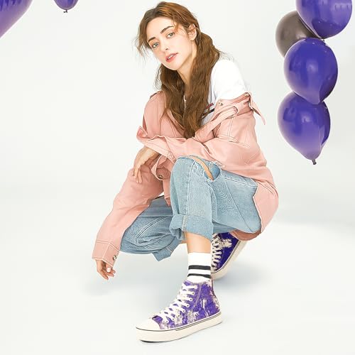 Image of kufeiti Women's High Top Canvas Sneakers Casual Walking Shoes