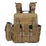 DMAIP Vest Adjustable Breathable Modular Chest Set Vest for Outdoor Sports Khaki