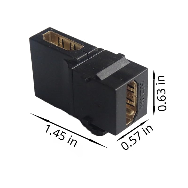 Codo HDMI 90 grados arregla falta de espacio conector pared trapezoidal 4K negro 3