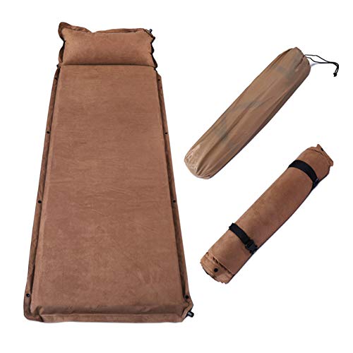 エアーマット エアーベッド Yibaision 自動膨張マットレス テントマット エアーピロー付き バッグ付き キャンプ用 アウトドア/室内 防水 キャンピングマット クッション 軽量 折りたたみベッド 1人用 自動膨張式 無限連結可能 高密度ウレタンフォーム 大型