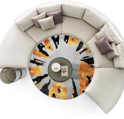 Image of Sifa Carpet Modern Round Area Rug - Hand-Tufted with 100% NZ Wool, Thick & Soft Circular Carpet for Living & Dining Room, Weight -21 Pund, Size-6x6 Feet (72x72 Inch Round)