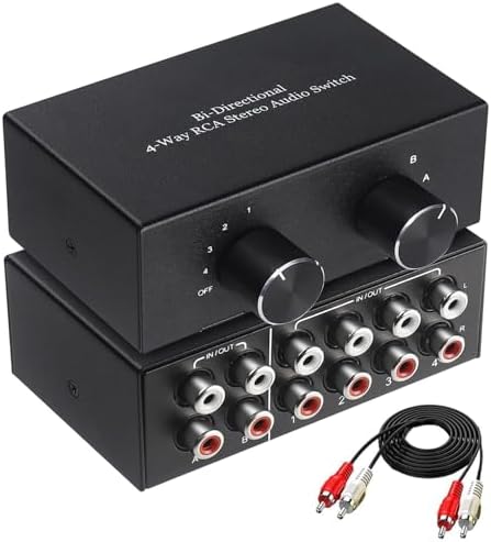 LEAGY Splitter RCA Con Scatola Di Coutazione RCA A 3 Vie Audio E - Foto 9