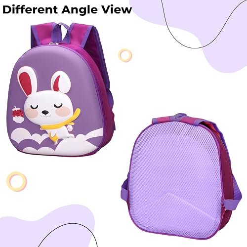 Image of Bembika School Bag The Perfect Children Backpack and School Bags for Kids Compact Stylish Backpack Fo Kids Kindergarten Backpack and Travel Backpack- (Rabbit|Purple)