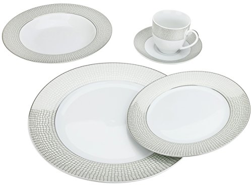 G1330-20-Silver-Plated-Dinnerware-Set-Dinner-Service-for-Four-20-Piece-Set-4-Dinner-Plates-4-Soup-Plates-4-Dessert-Plates-4-Tea-Cups-with-4-Saucers