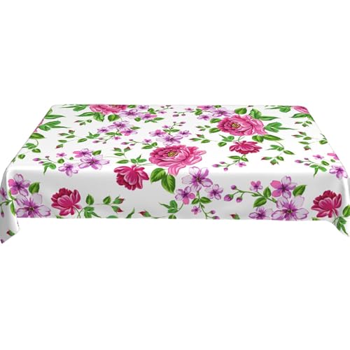 Nappe rectangulaire couverture de table réutilisable décoration de cuisine fleurs de roses