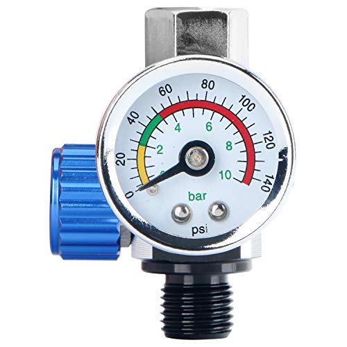 BPJOWVIL 1/4-NPT Air Pressure Regulator Kit Air Adjusting Valve Regulator with Gauge for Spray Guns and Pnuematic Tools