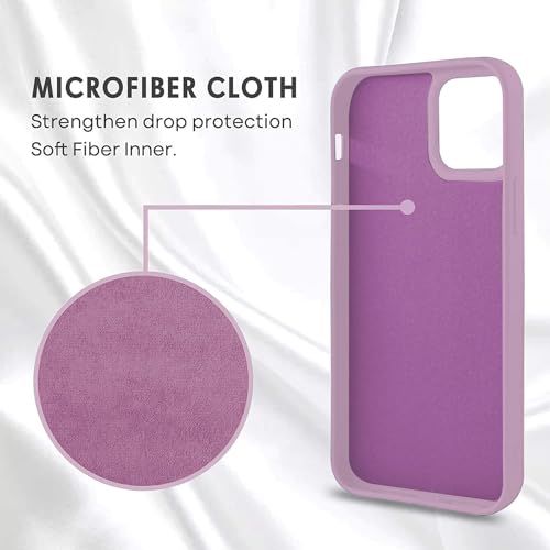 Image of Elzzi Microfiber Candy Case Compatible for iPhone 14 PRO MAX, Shockproof Slim Back Cover Liquid Silicone Case (Lilac)