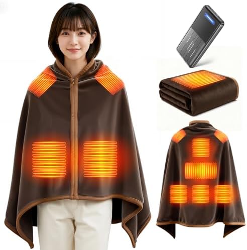 （05:30時点） 電気毛布 掛け敷き兼用 【2025新登場 9箇所発熱 143×88cm大判】 USB/DC給電 電気ブランケット 電気ひざ掛け 22800mAhバッテリー付 3段階温度調節 MAX65℃ 日本製ヒーター 6Hタイマー 肩掛け 膝掛け 敷毛布 腰巻き ダニ退治 切り忘れ防止 丸洗い可 防寒対策 暖房器具 速暖 ブランケット 省エネ キャンプ 車中泊 アウトドア オフィス (ブラウン バッテリー付き)