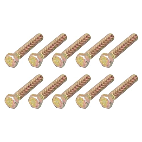 Image of METALLIXITY Hex Bolts (1 /2-13x3-1 /2) 25Pcs, Carbon Steel Zinc Plated, Coarse Thread UNC Hex Head Screw Bolt - for Furniture Repair, Yellow