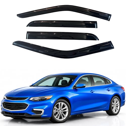 Image of IG Window Visors Fit for 2016-2025 Chevrolet /Chevy Malibu, Out-Channel Rain Guards Vent Wind Deflectors 4PC, Car Accessories for 16-25 Malibu (Excludes 2016 Limited Model)