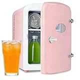 HealSmart 4 Liter/6 Can Mini Fridge with Observation Window, Freon-Free Portable Cooler...