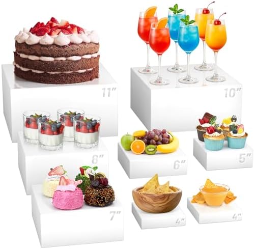 8 Pcs Buffet Food Risers,11*11