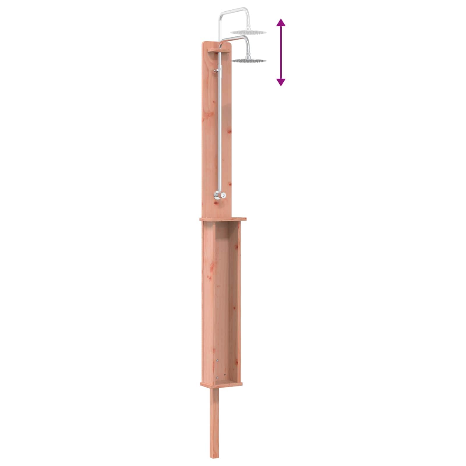 vidaXL Gartendusche 246 cm Massives Douglasholz und Edelstahl Natur