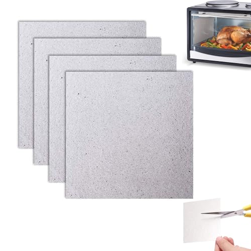 Esshogo 4 Pezzi Protezione per Forno a Microonde in Mica,Piastra di Mica per Onde per Microonde, Forno a Microonde Piastre di Mica Accessori per Forni a Microonde Kit,13 x 13 cm