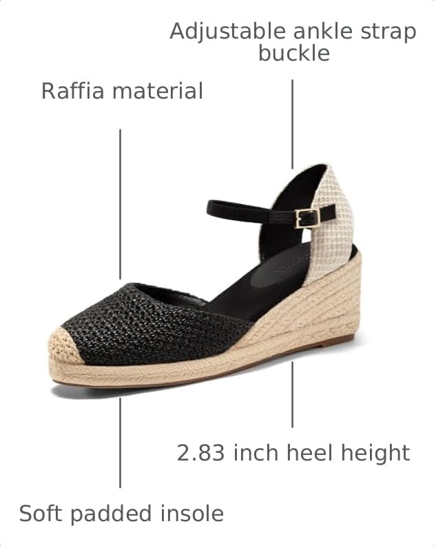 Image of Coutgo Women's Platform Wedge Espadrilles Sandals