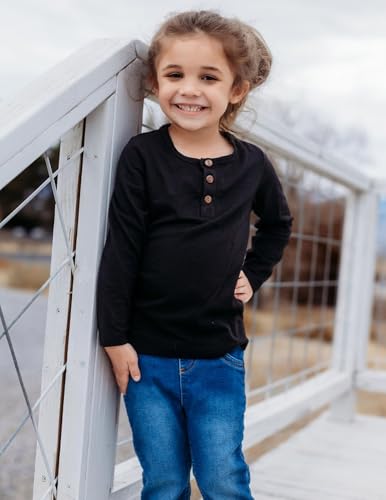 Arshiner Toddler Boys 3 Pack Long-Sleeve Henley T-Shirts Casual Cotton Graphic Shirt for 2-9 Years2