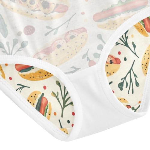 ZZKKO Gourmet Hot Dogs Girls Underwear Toddler Panties for Girls Comfort Brief Size 2-8T4