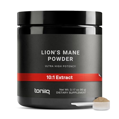 Image of Toniiq Lion's Mane Powder - Ultra High Potency 10:1 Extract with 30% Polysaccharides - Highly Concentrated - Third-Party Lab Tested - 90g