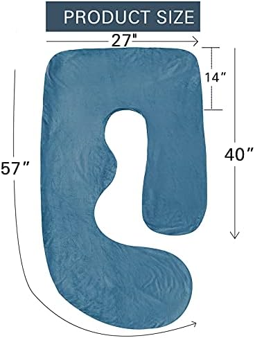 SLIGUY Pregnancy Pillow Cover G Shaped, 57-Inch Replacement Pillowcase, Used for Maternity Pillows, 100% Velvet, Double Zipper Stretch Fabric, Super Soft, Universal Type, (G Blue)