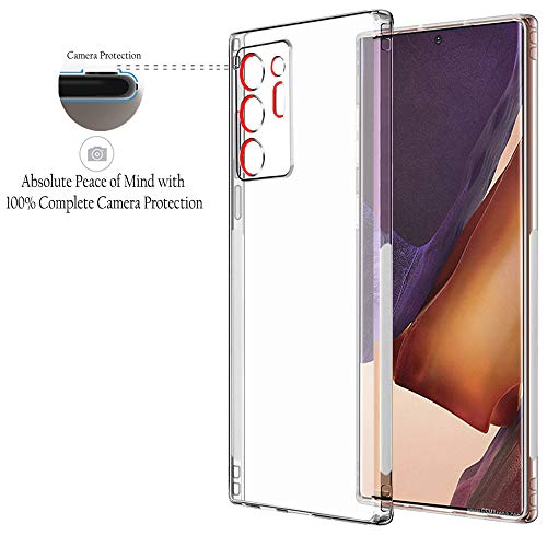 Image of TheGiftKart Back Cover Soft Case for Samsung Note 20 Ultra 5G | Best Camera Protection | Inbuilt Dust Plugs & Anti-Slip Grip | Ultra Clear Slim Back Cover Case (Silicone, Transparent)