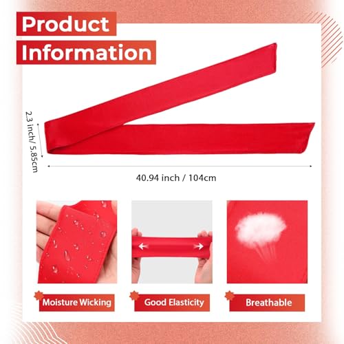 Image of Hiboom 50 Pcs Head Tie Headbands Men Women Ninja Karate Tie Athletic Sweatbands for Sports Basketball Tennis Running Workout