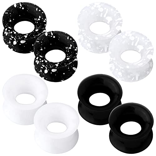 OUFER 8PCS Silicone Ear Gauges Flexible Ear Tunnels Plugs Stretchers Expander Double Flared Flesh Ear Piercing Jewelry for Women Men 0g(8mm)