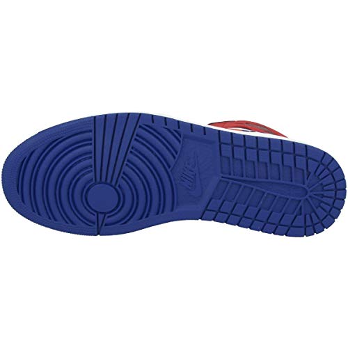 Image of Nike Men's Air Jordan 1 Mid Se Basketball Shoes, White Univ Red Rush Blue Black, 11.5 Men