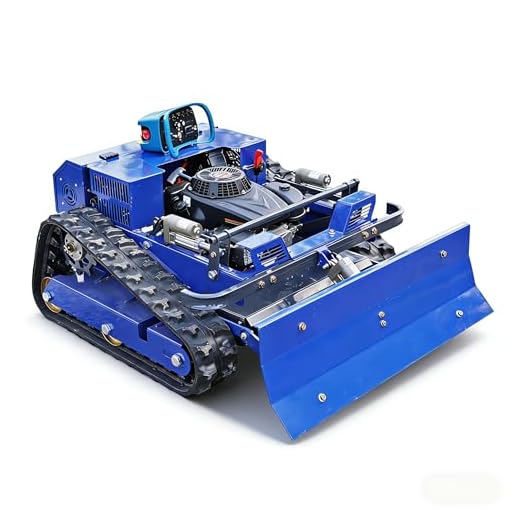AIWEIYA-Remote Control Lawn Mower,Oil-Electric Hybrid Crawler Track Mower,1.1-5.9 Inch Cutting Height Professional Landscape and Estate Mower for 100% Slope(45°) Large Turf Grass Cutting