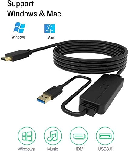 Bukeer Usb To Hdmi Adapter Cable For Mac Ios Windows 10/8/7/Vista/Xp, Usb 3.0 To Hdmi Male Hd 1080P Monitor Display Audio Video Converter Cable Cord #TOP5