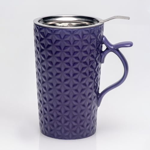 TEA SOUL Taza Skadi • Taza de porcelana con tapa y filtro perforado • Capacidad 400 ml