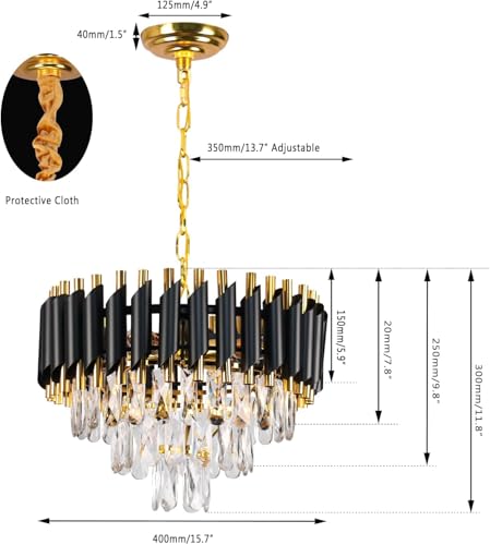 Image of Lyse Decor Chandelier for Living Room Modern Ceiling Light Jhumar for Hall Light for Living Room and Hall Round Jhoomer Show Lights for Home Decoration Ceiling (Black 400 mm)