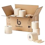 Bumboo Bamboo Toilet Roll 24 Pack | Unbleached Toilet Paper 3 ply, 300 Sheets | Eco Toilet Rolls | Plastic-Free, Soft, Strong, Sustainable & Biodegradable Toilet Tissue