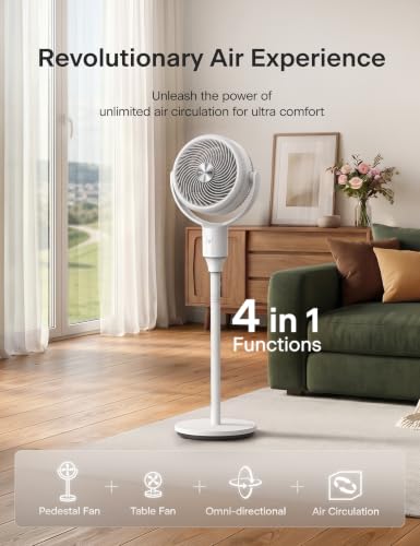 Image of PELONIS Omni-Directional Air Circulator Fan with Remote for Bedroom, White